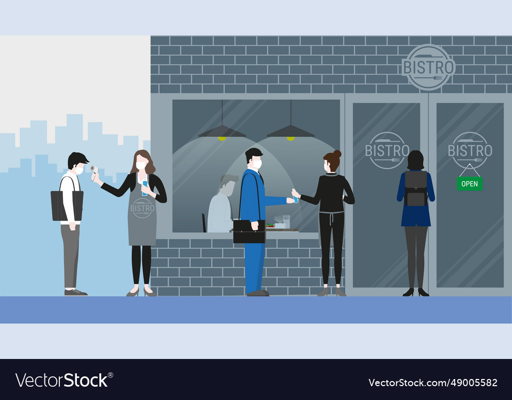 Temperature and hand sanitizer checkpoint vector image Temperature and hand sanitizer checkpoint