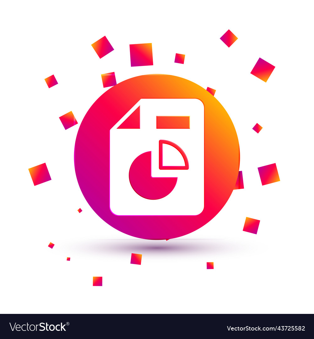 White document with graph chart icon isolated