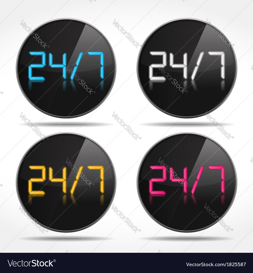 24x7 icons Royalty Free Vector Image - VectorStock