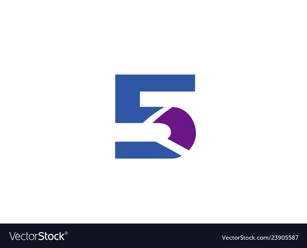 Abstract icons for number 5 logo