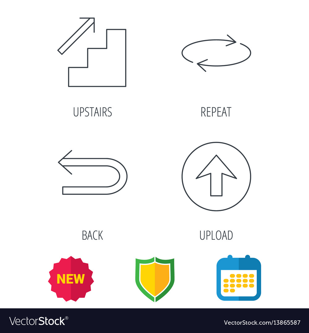 Arrows icons upload repeat linear signs