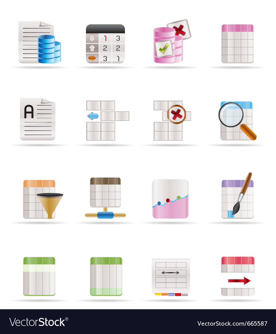 Data Table & Database Icons