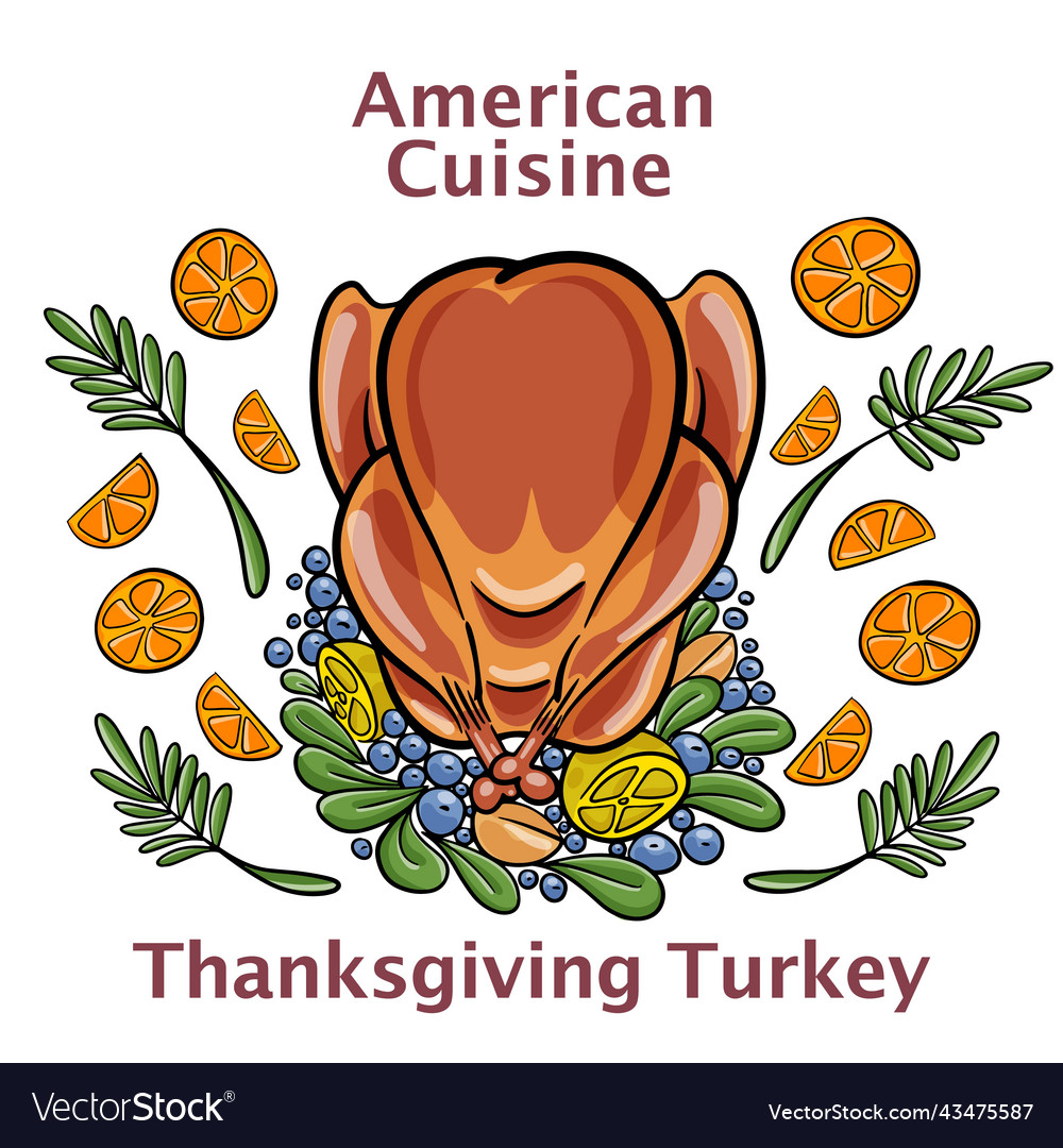 Festive celebration roasted turkey vector image Festive celebration roasted turkey