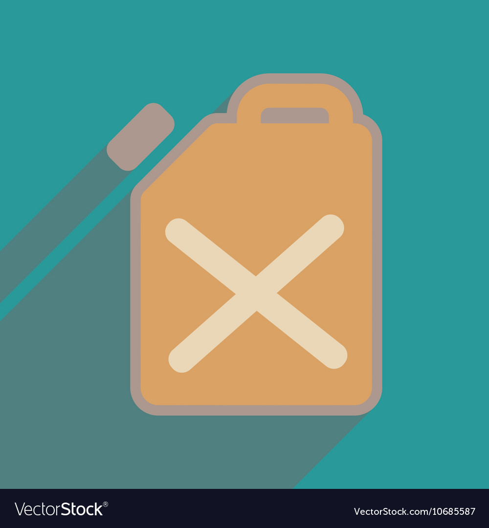 Flat web icon with long shadow jerrycan