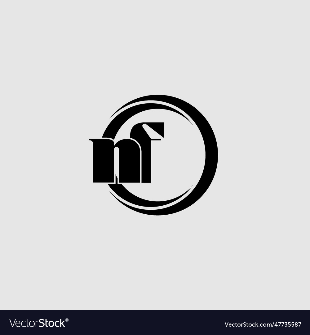 Letters nf simple circle linked line logo