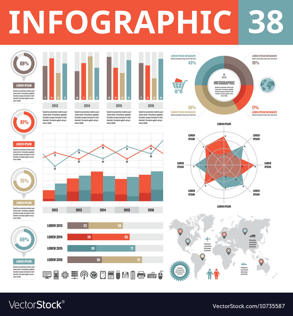 Modern Data Charts & Icons