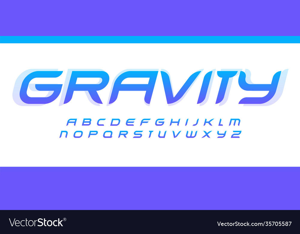 Modern futuristic alphabet elegant italic letters