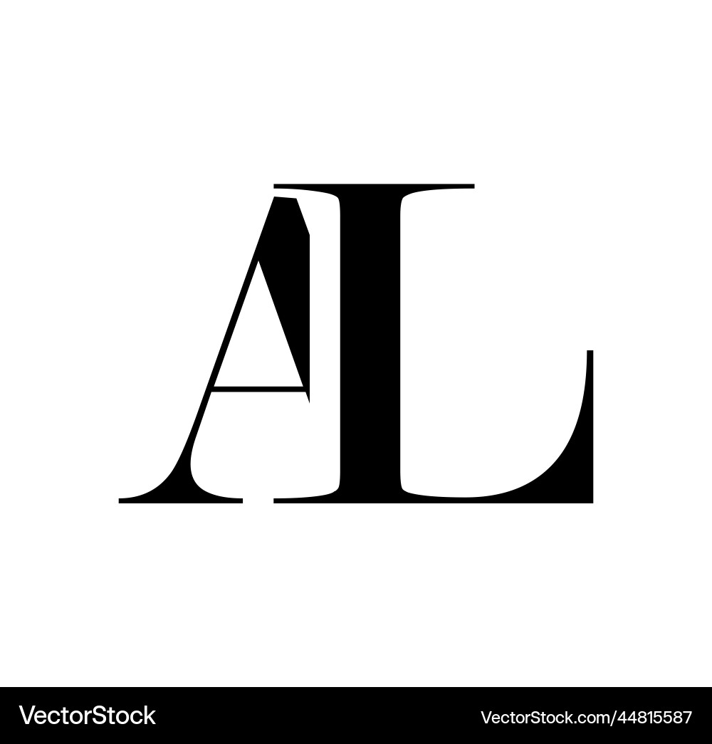 Monogram logo initial letters al Royalty Free Vector Image