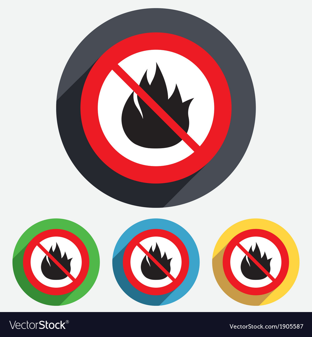 No fire flame sign icon symbol