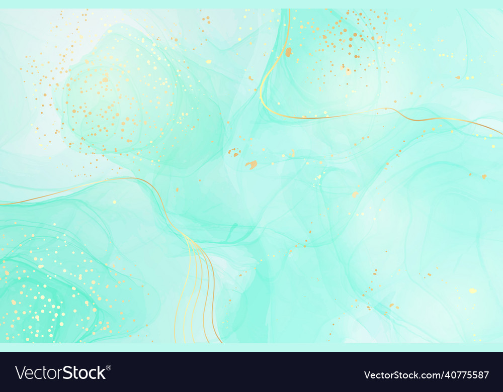 Pastel cyan mint liquid marble watercolor Vector Image