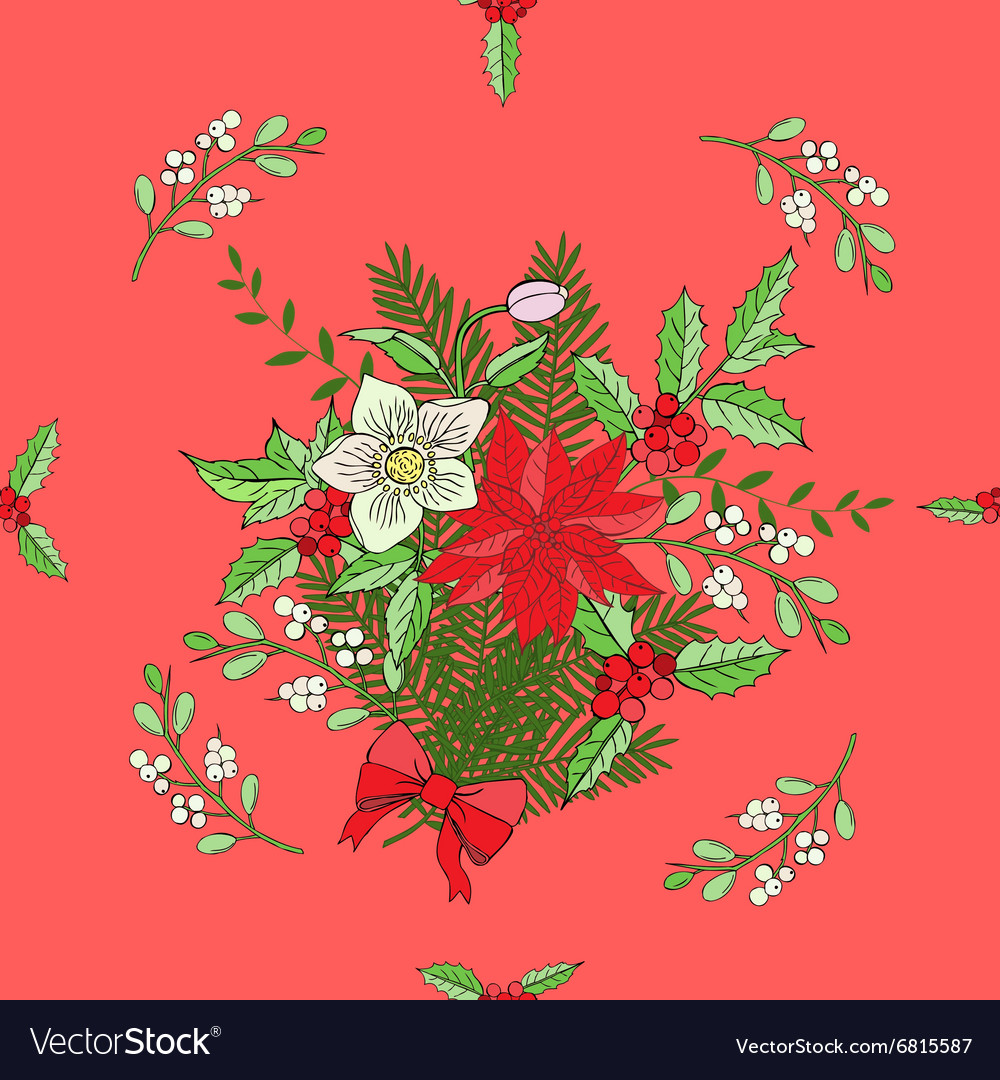 Seamless pattern with christmas decoration