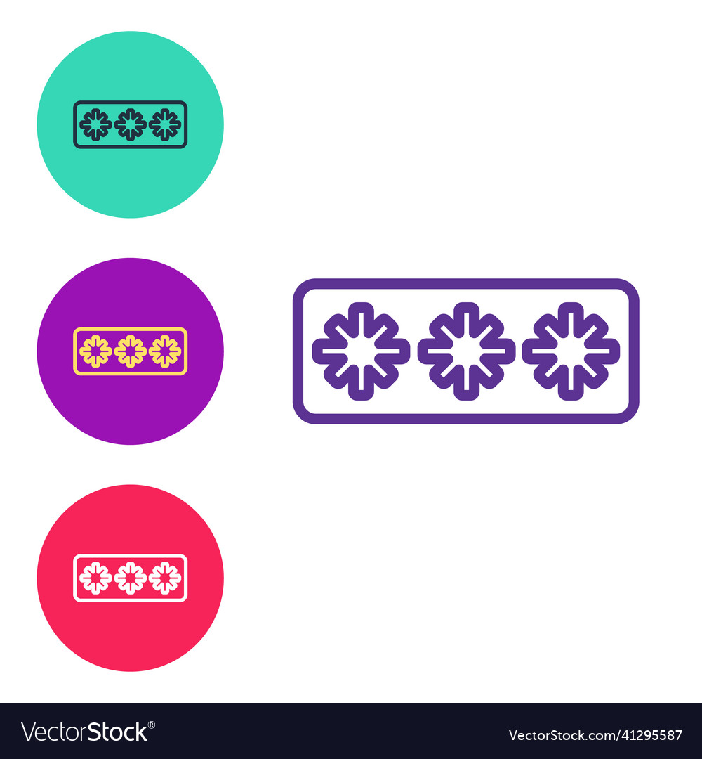 Set line password protection and safety access vector image Set line password protection and safety access