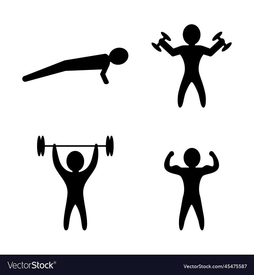 Set of man exercise on gym design