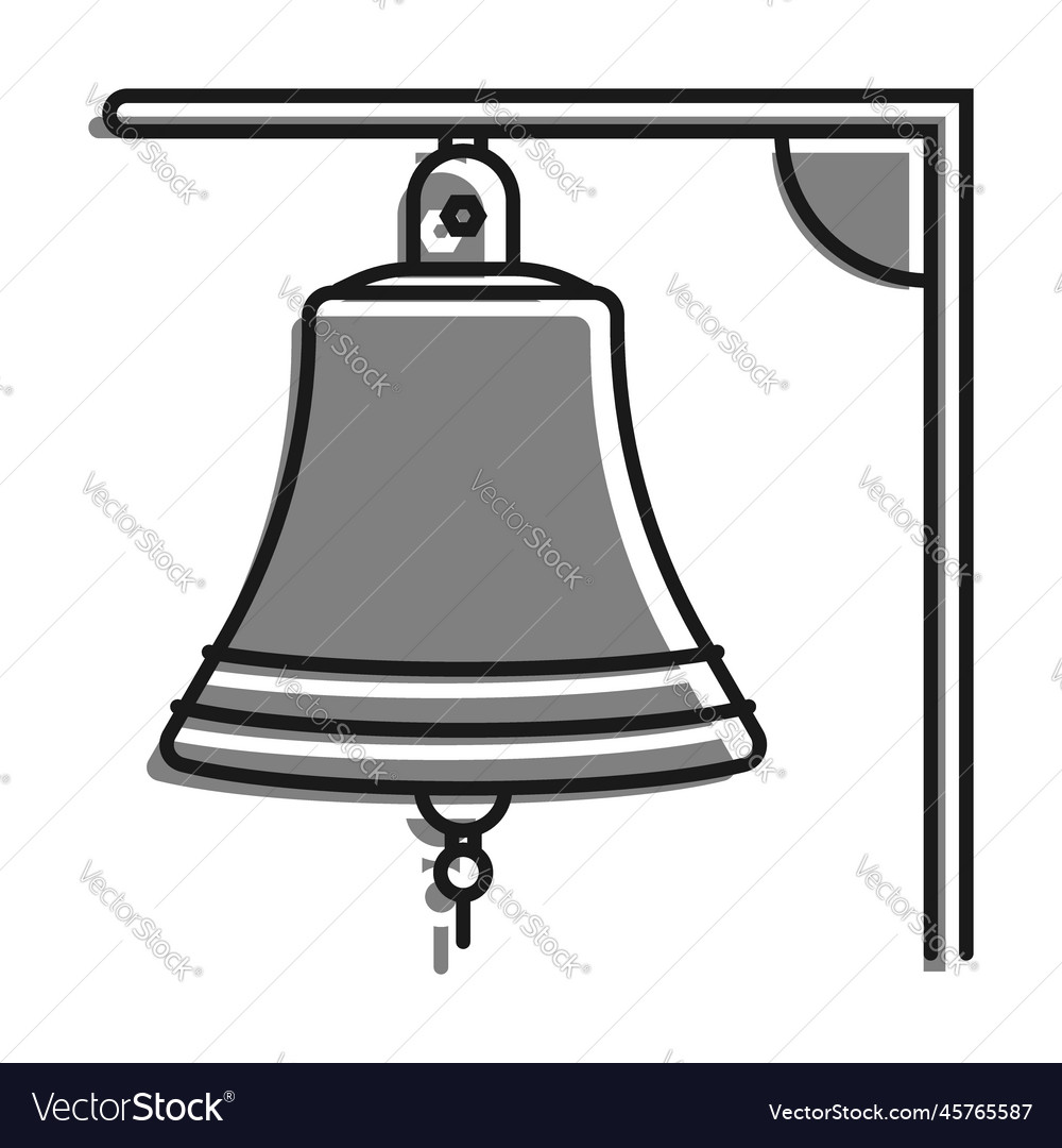 Ship bell on mount ringing boat simple Royalty Free Vector