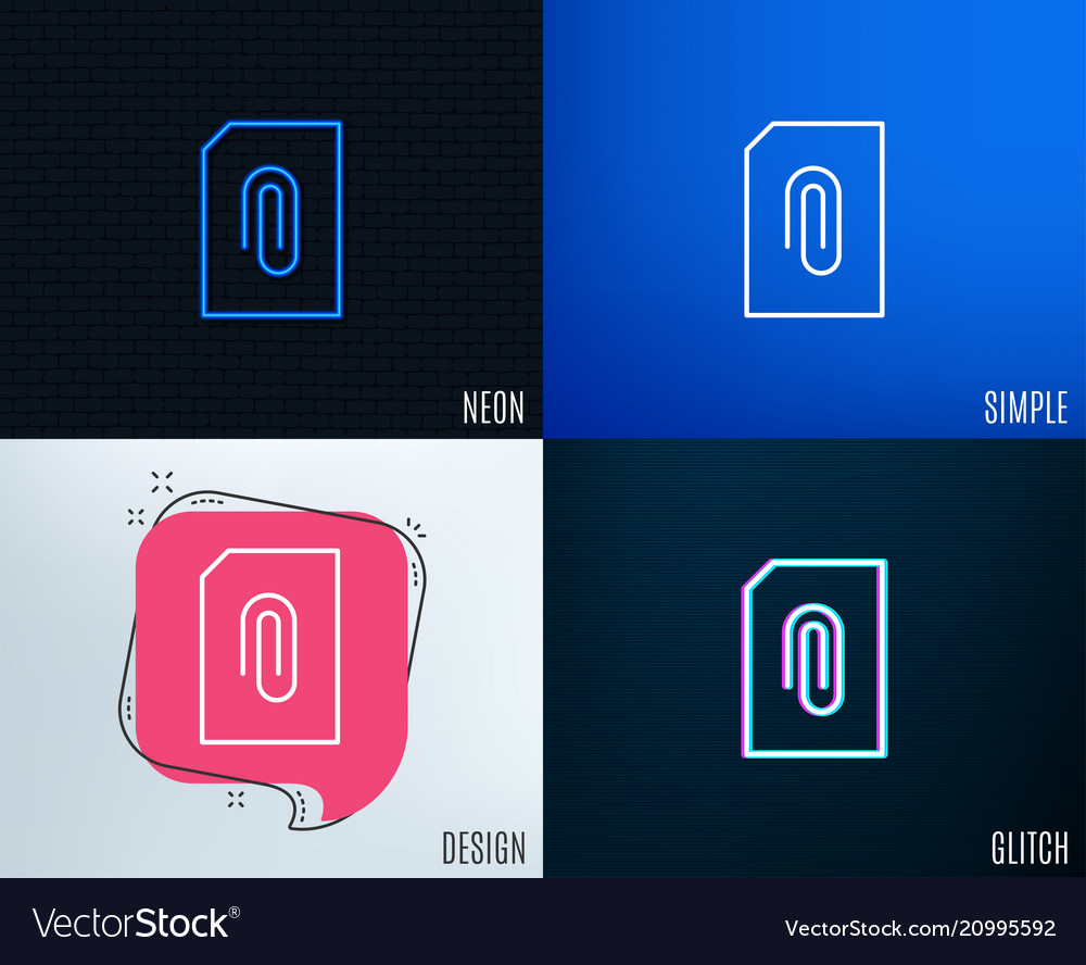 Attach document line icon file sign