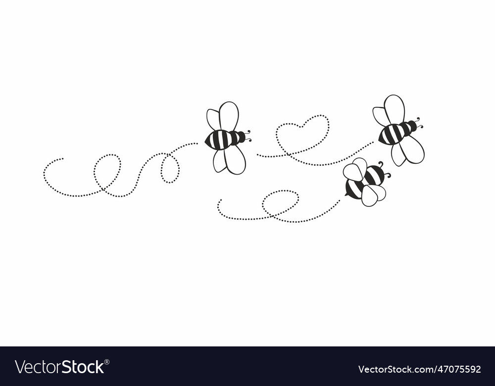 Bee honeybee queen handwritten bumble