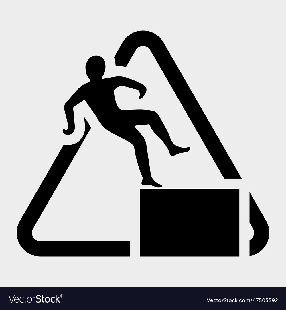 Beware high level drop symbol sign isolate vector image Beware high level drop symbol sign isolate