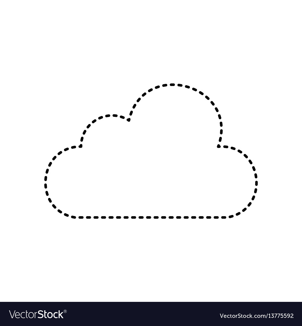 Cloud sign black dashed icon Royalty Free Vector Image