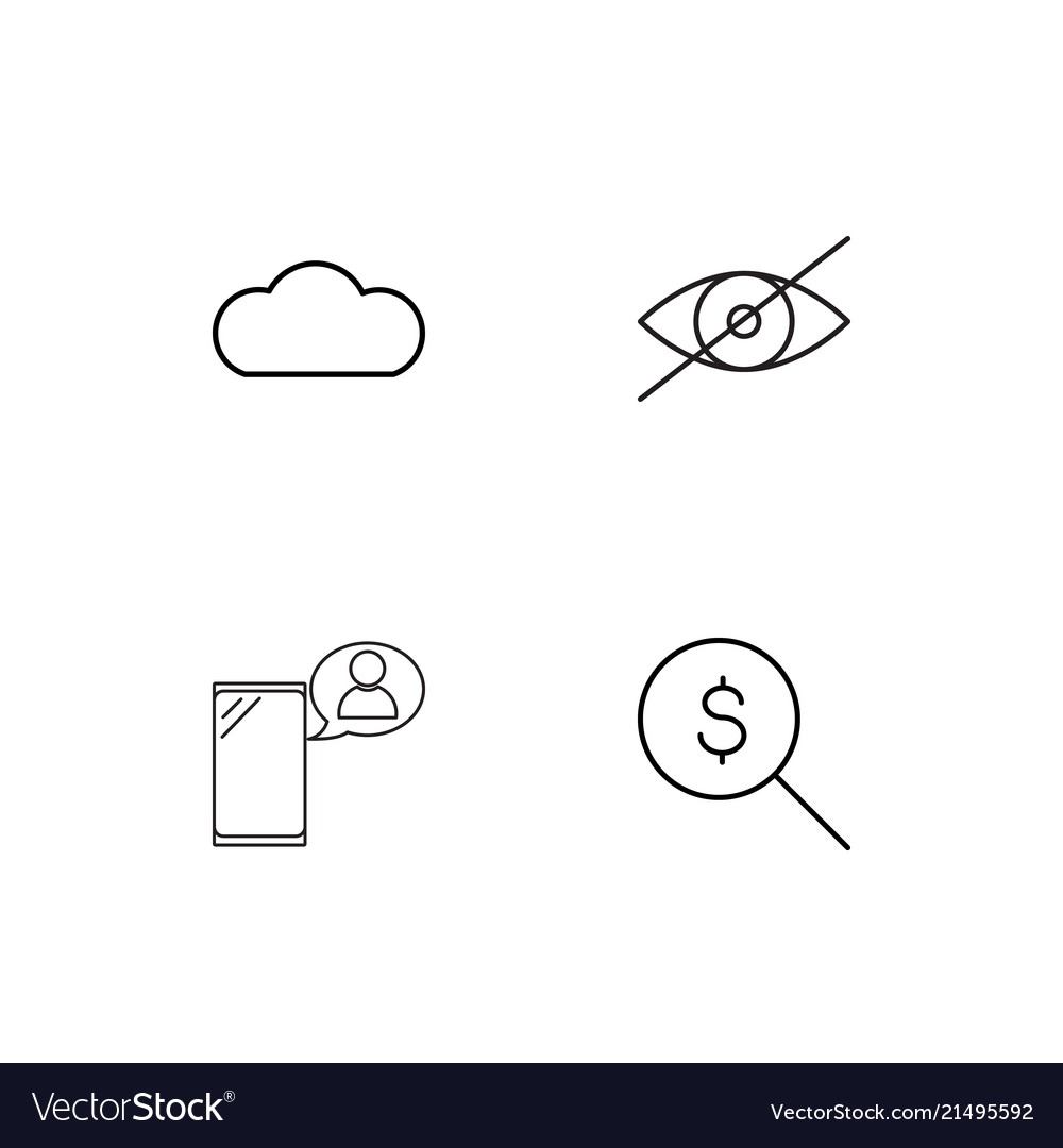 Cyber security linear icons set simple outline