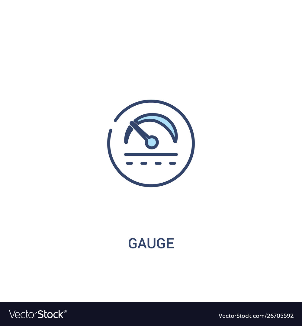Gauge concept 2 colored icon simple line element vector image Gauge concept 2 colored icon simple line element