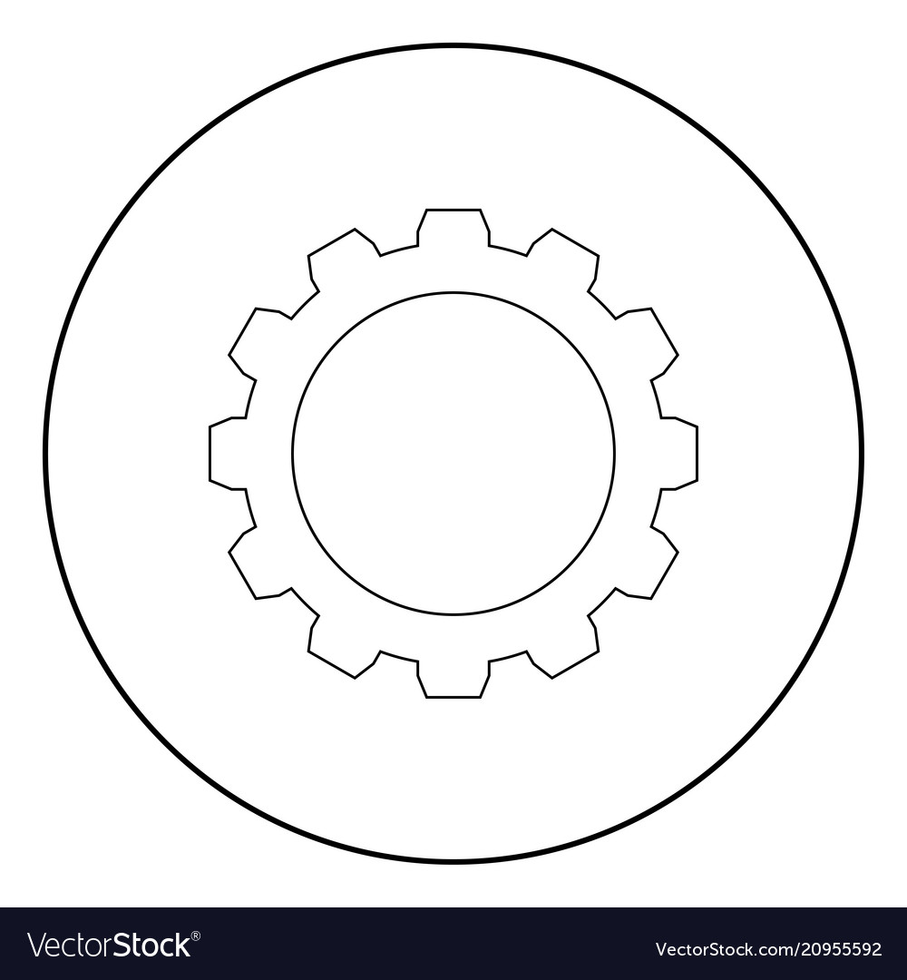 Gear the black color icon in circle or round