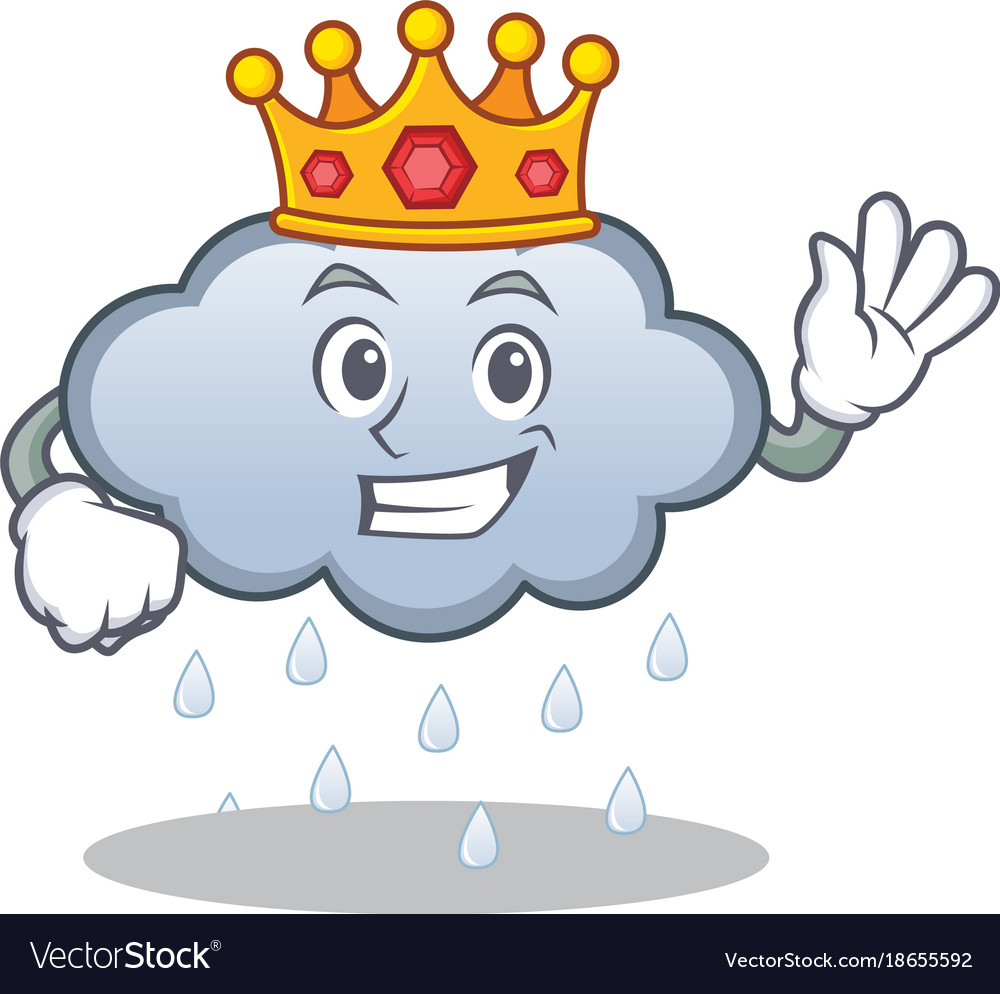 King rain cloud character cartoon