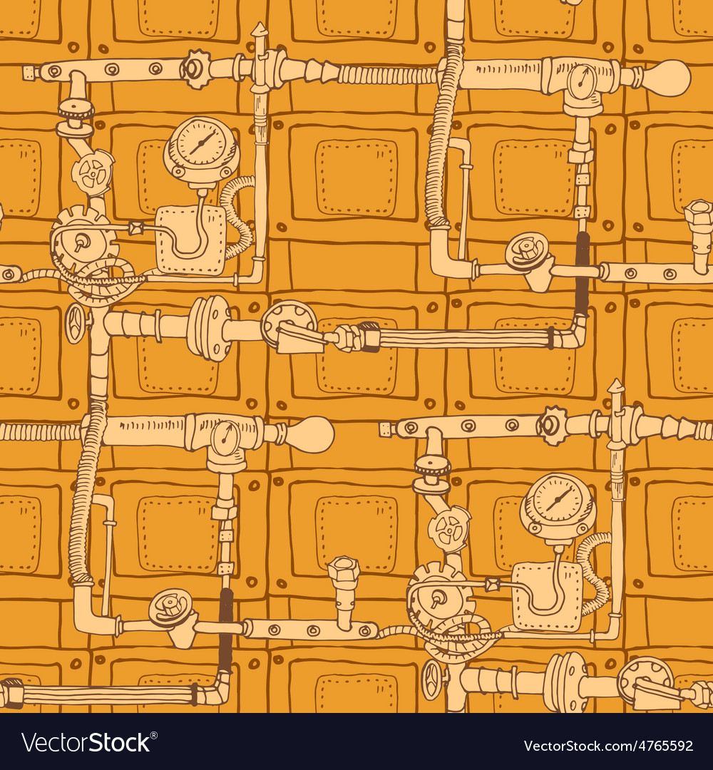 Seamless pattern in the style of steam punk