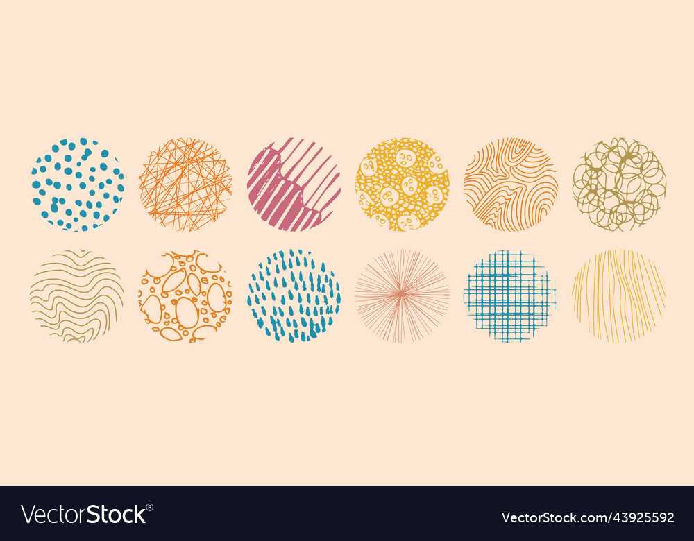 Set of round abstract colored backgrounds hand