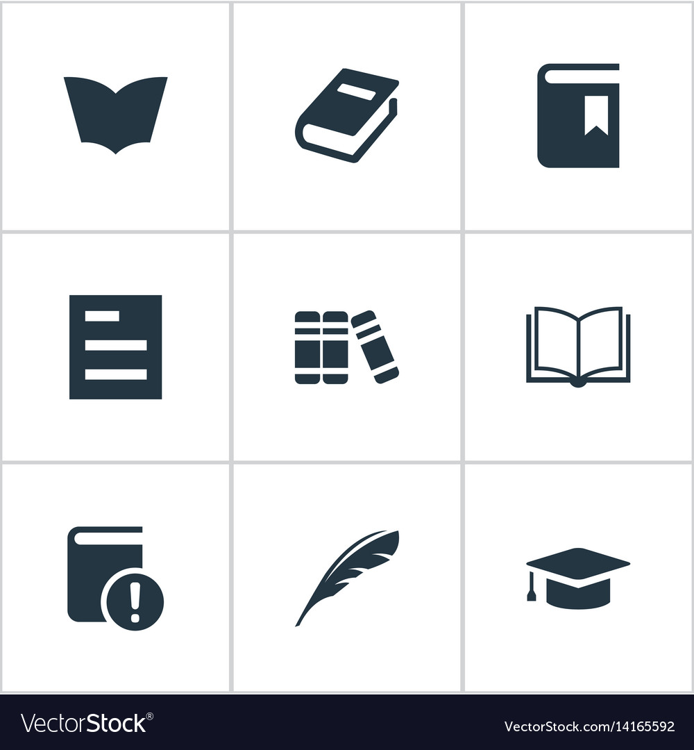 Set of simple reading icons