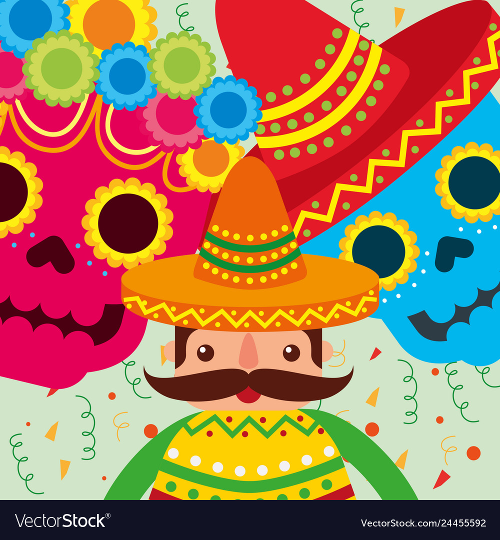 Viva mexico celebration Royalty Free Vector Image