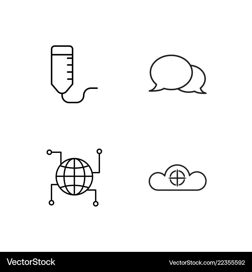 Web simple outlined icons set Royalty Free Vector Image