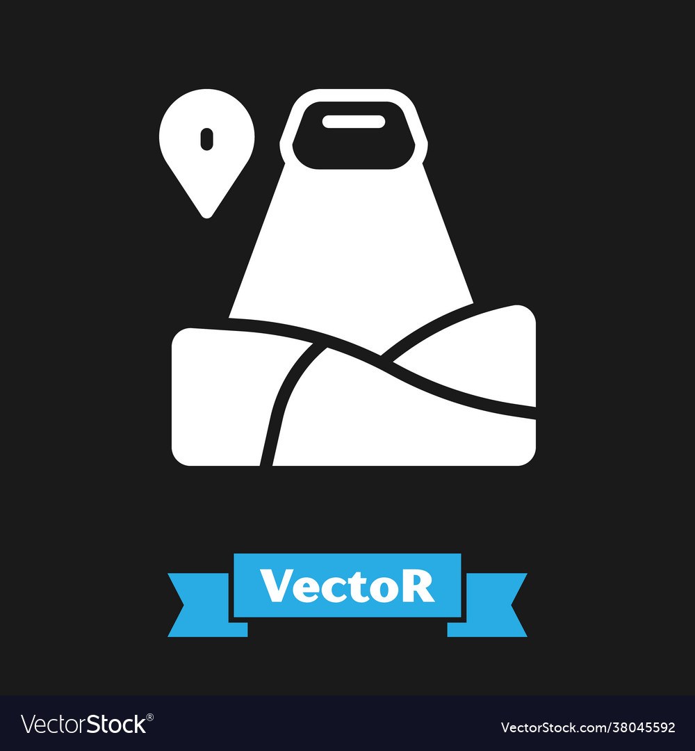 White map pointer with mountain icon isolated vector image White map pointer with mountain icon isolated