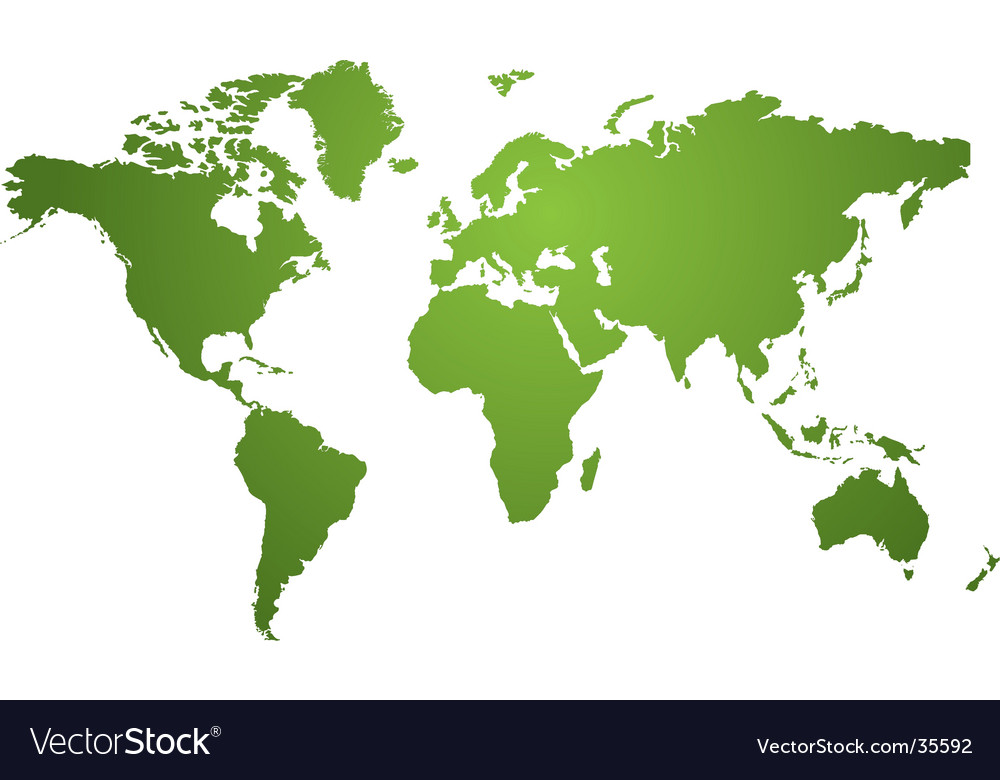 World map green Royalty Free Vector Image - VectorStock