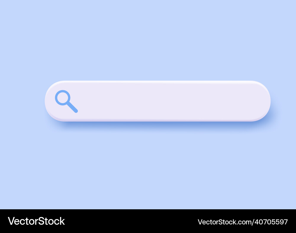 3d search bar Royalty Free Vector Image - VectorStock