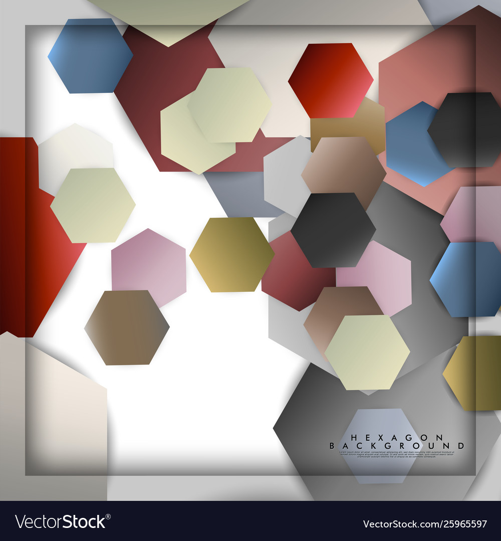 Abstract hexagon background with color stone vector image Abstract hexagon background with color stone