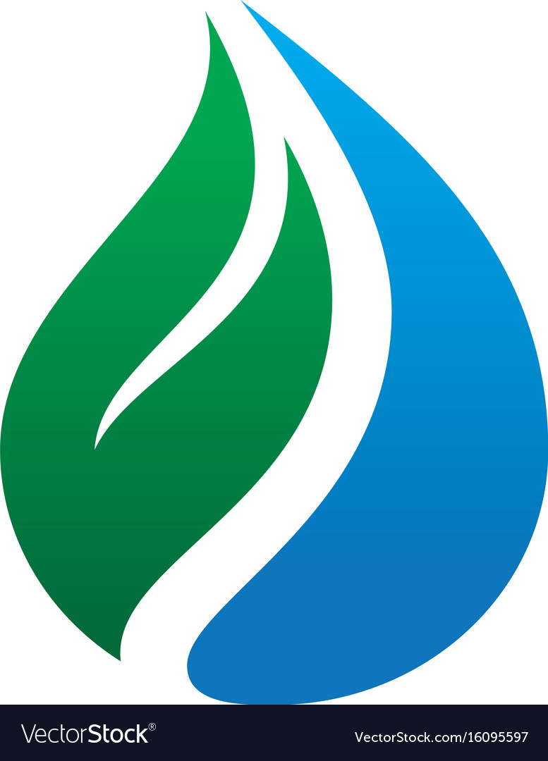 Abstract leaf waterdop logo