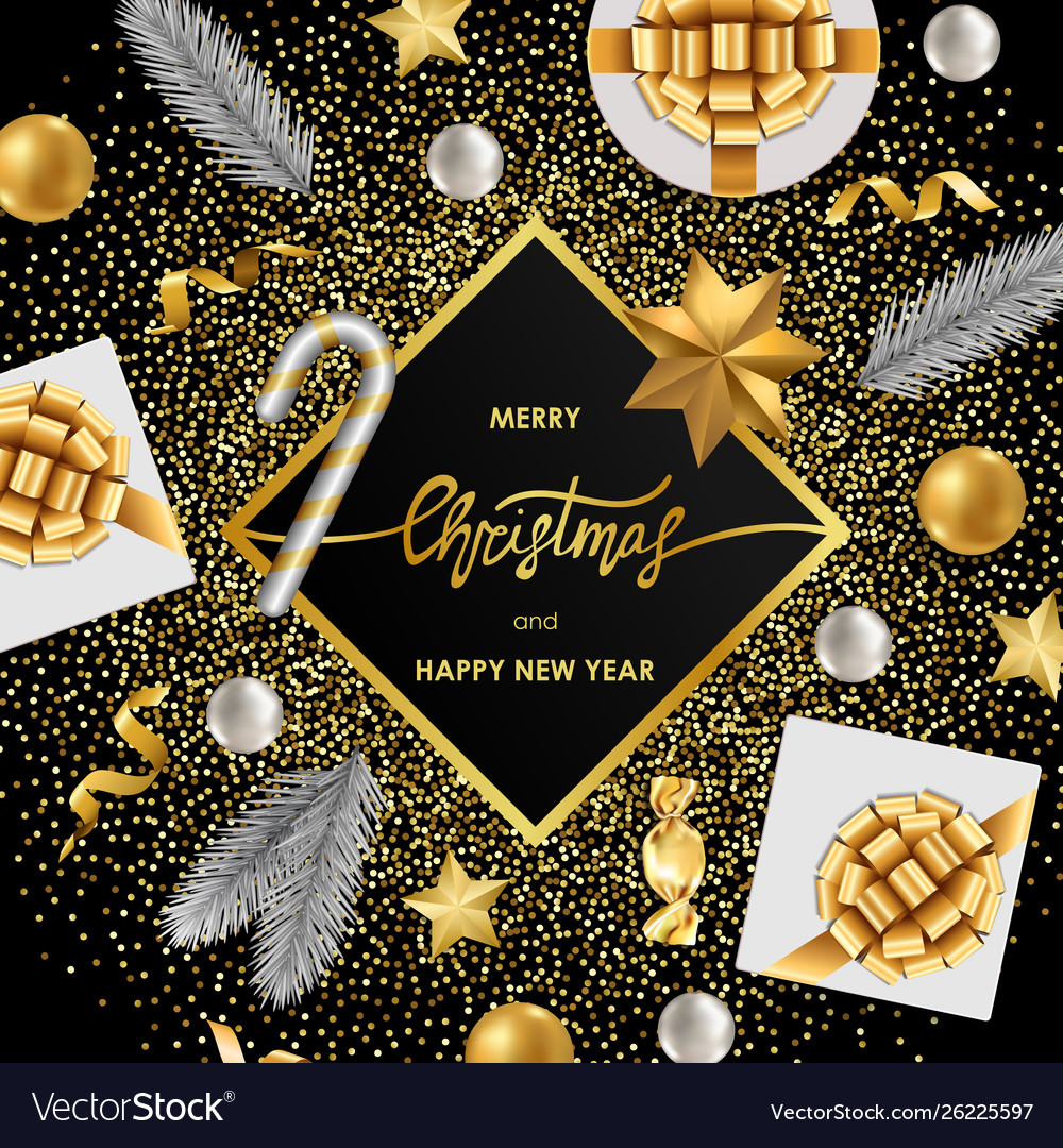 Christmas and new year luxury greeting card