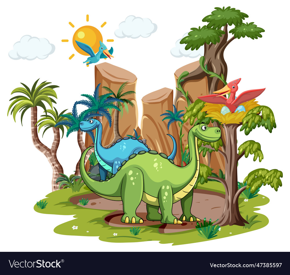 Dinosaur In Cartoon Style Royalty Free Vector Image