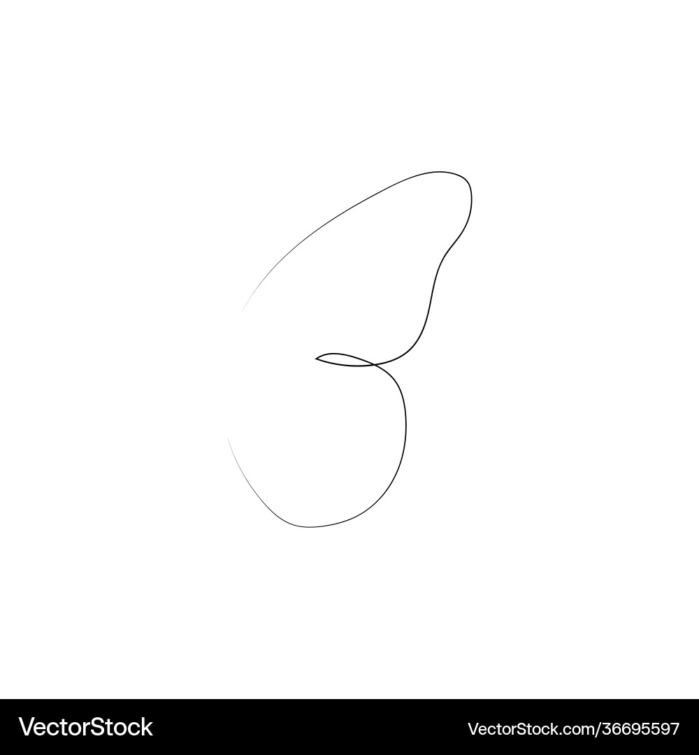 Flying bird continuous line drawing element Vector Image