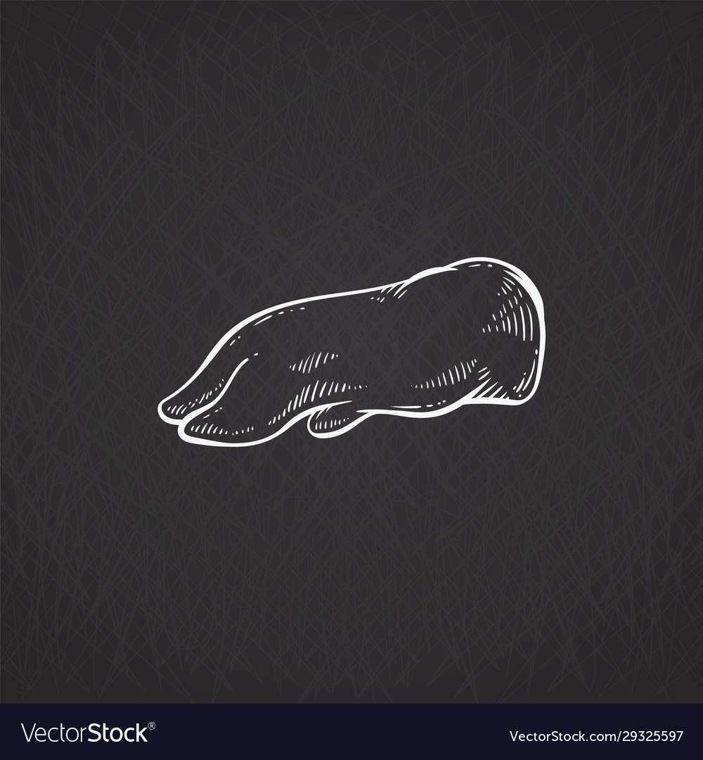Hand drawn pork leg or hoof pig meat