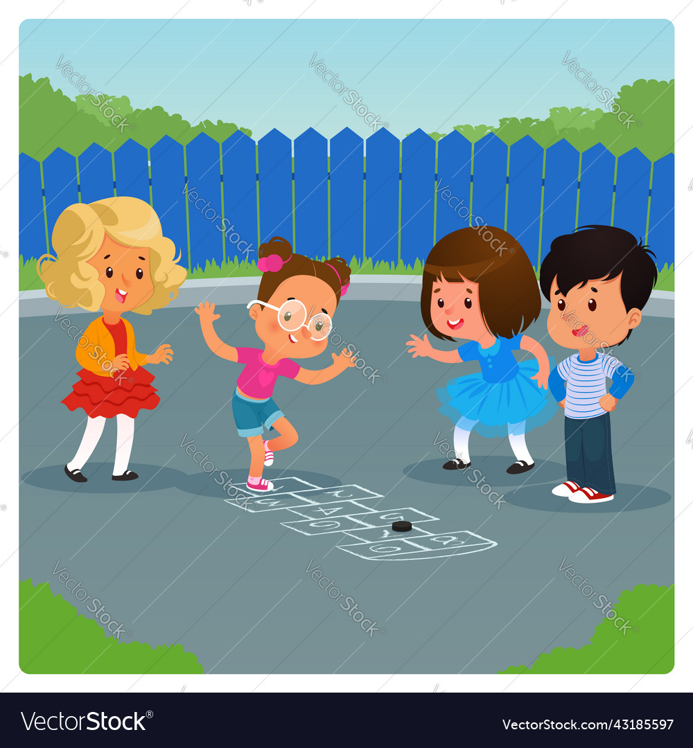 Yard games isolated cartoon vector illustration Free time in the