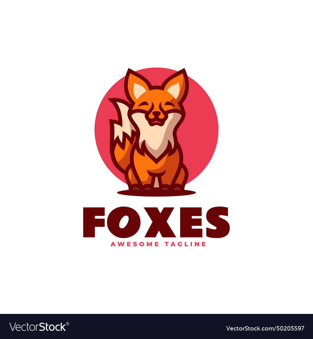 Logo foxes simple mascot style