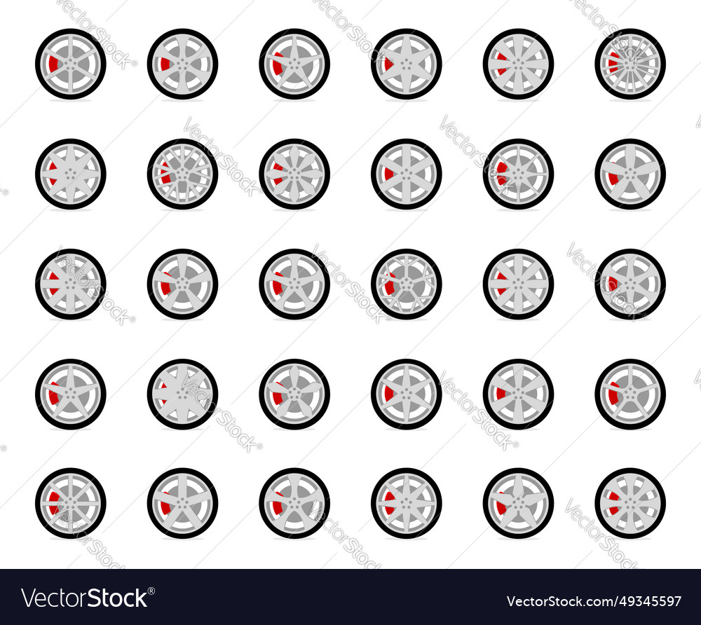 Reifen und Räder Scheibenrad Auto-Symbol vector image Reifen und Räder Scheibenrad Auto-Symbol