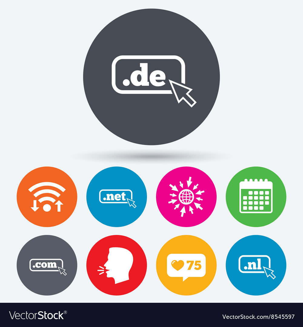 Top-level domains signs de com net and nl