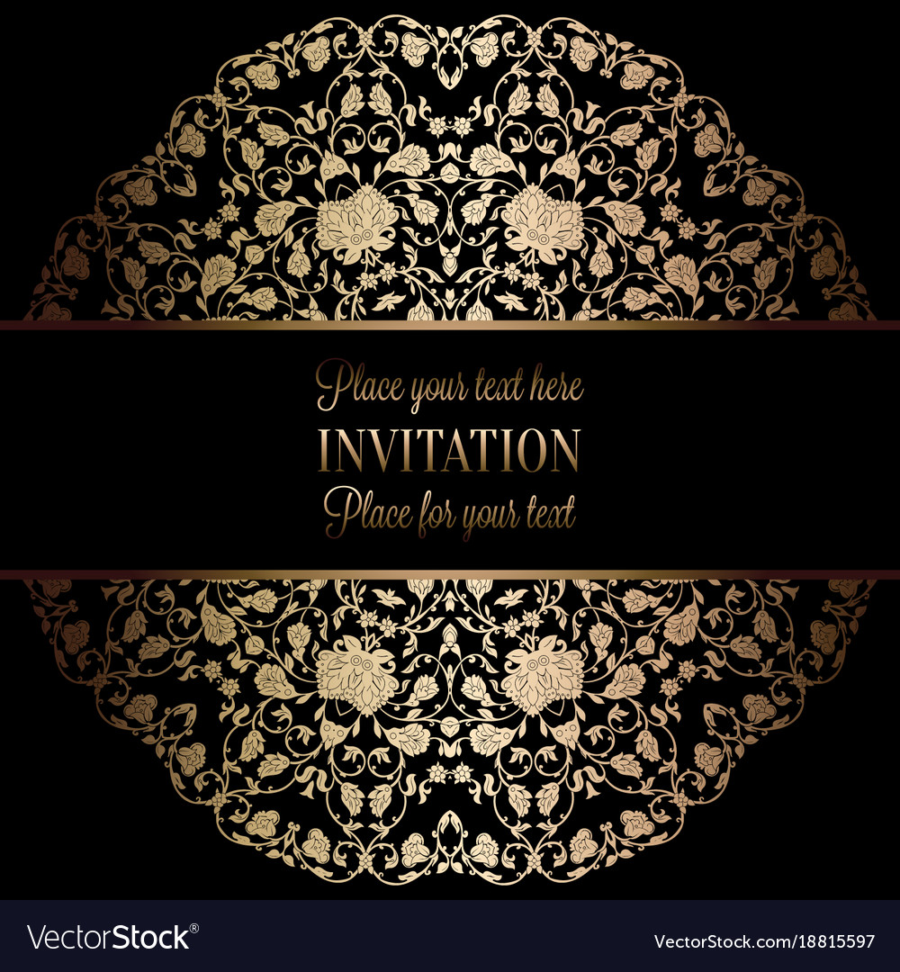 Vintage baroque wedding invitation template