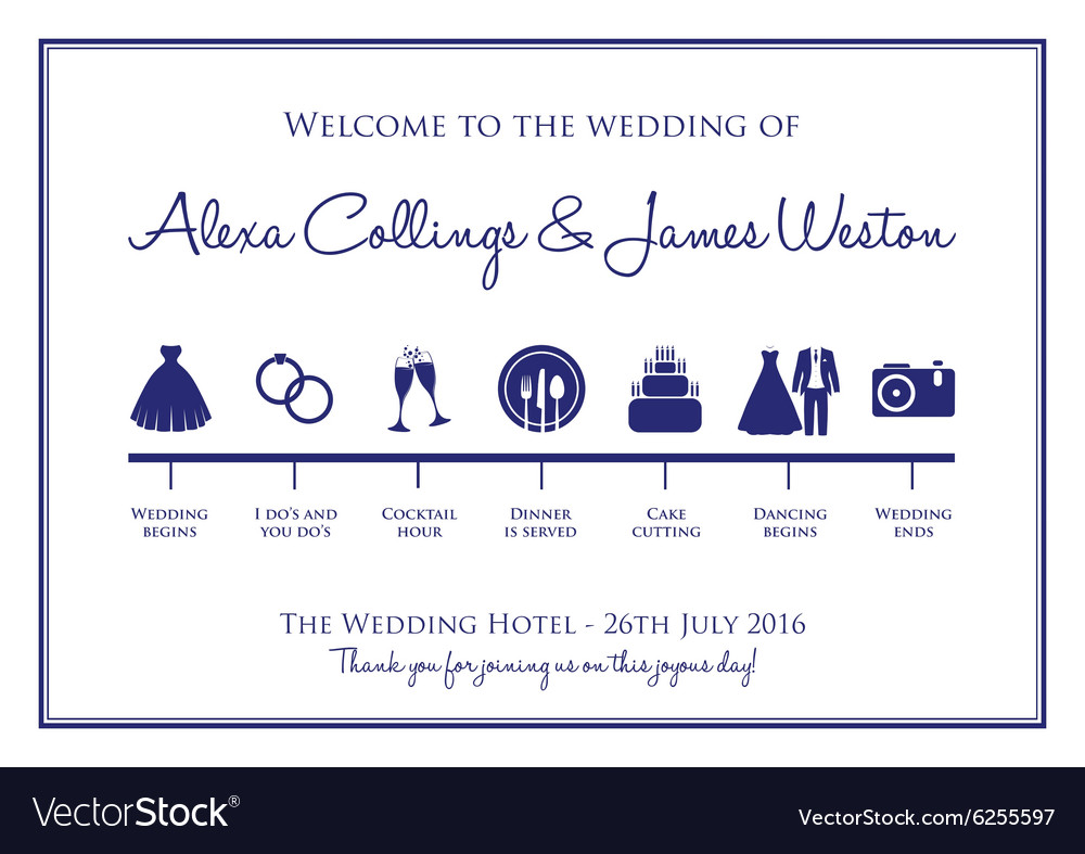 Wedding timeline Royalty Free Vector Image - VectorStock