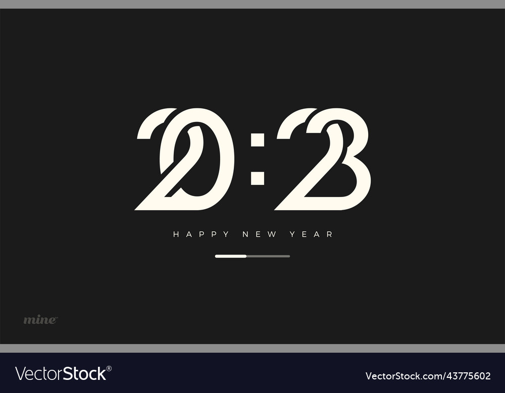 2023 happy new year with clock