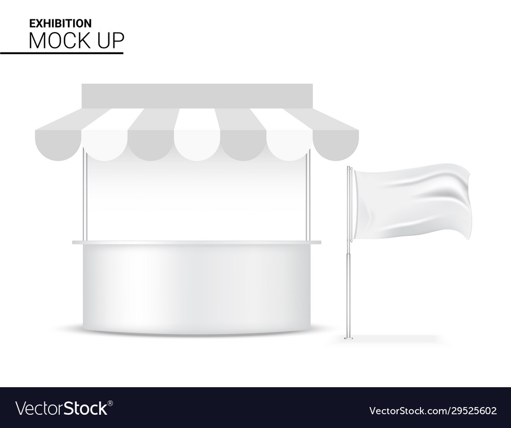3d mock up realistic booth display pop for shop vector image 3d mock up realistic booth display pop for shop