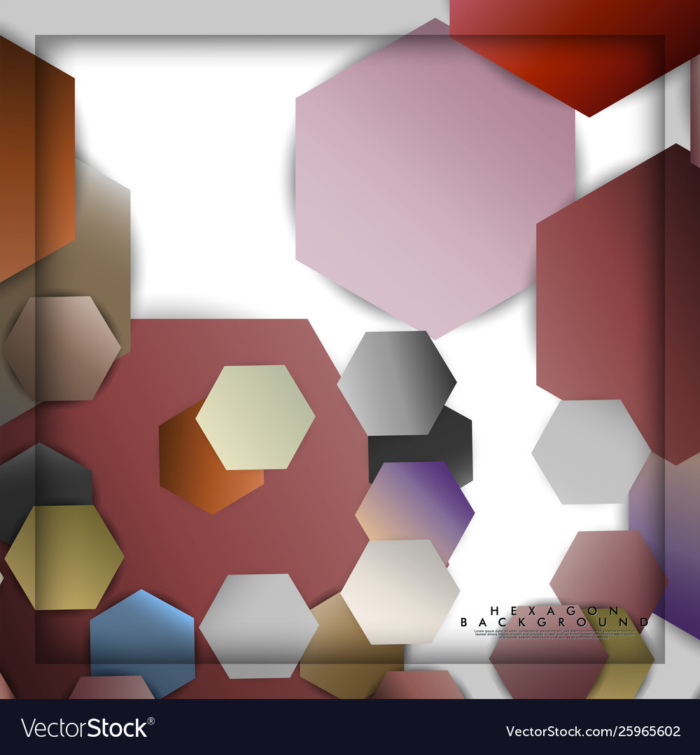 Abstract hexagon background with color stone vector image Abstract hexagon background with color stone
