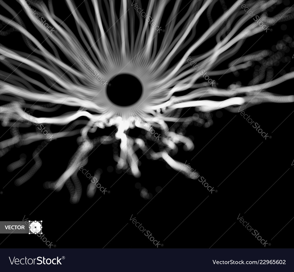 Array with dynamic particles 3d technology style vector image Array with dynamic particles 3d technology style